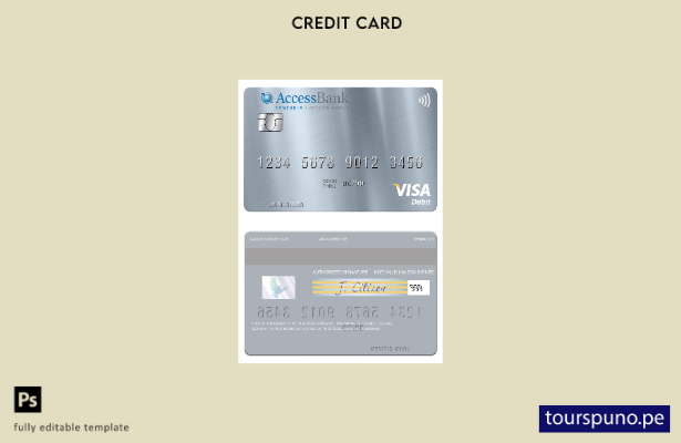 lista para imprimir plantilla de tarjeta de débito visa AccessBank de Tanzania